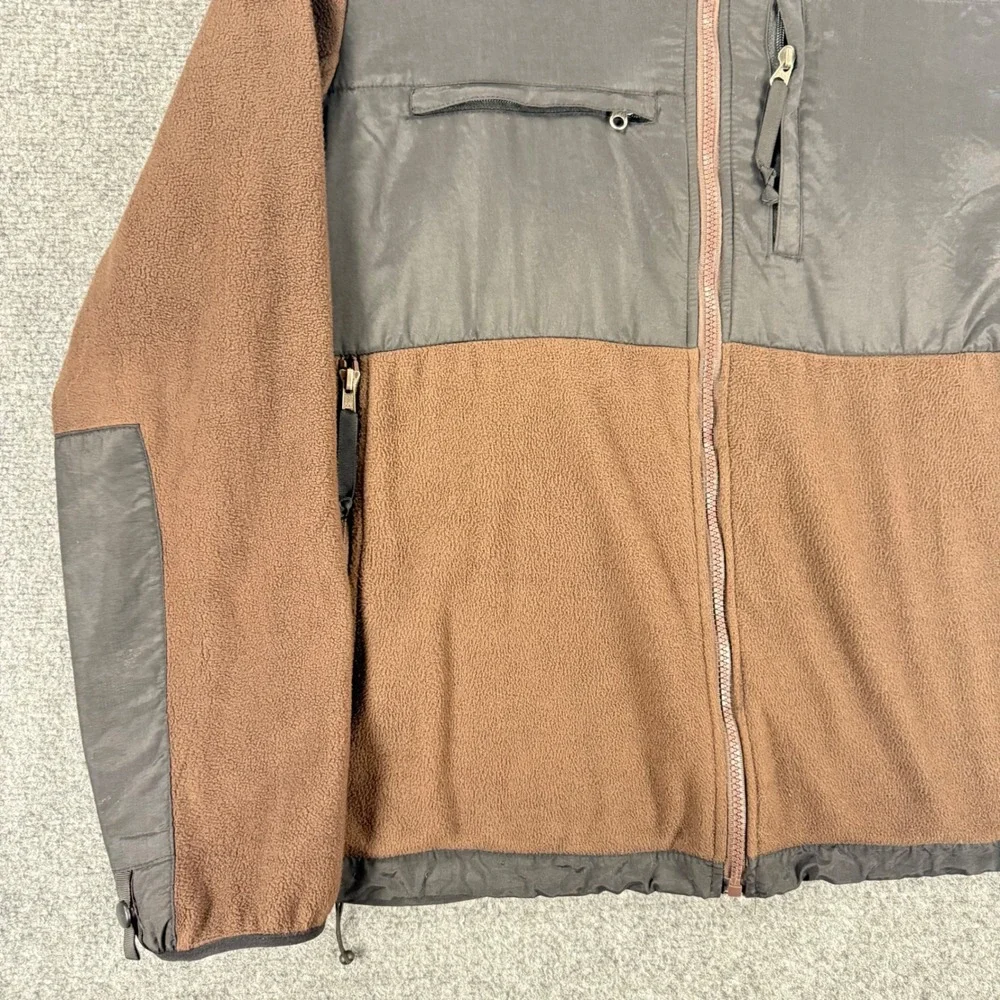 The North Face Denali Polartec Fleece Jacket Men's Large Brown Black Full Zip
